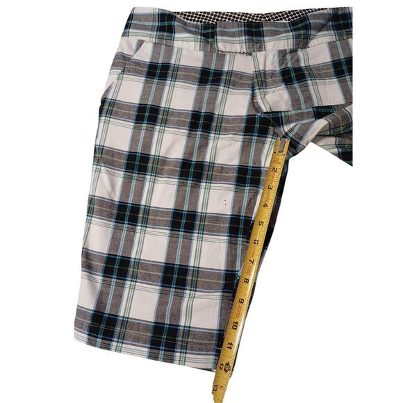 Roxy Plaid Shorts Women’s Sz 9 White Black Blue Bermuda Chequerd Coastal Beachy - Picture 10 of 16